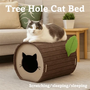 Tree Hole Cats Tunnel Condo Cat House For Cat Scratching/sleeping - Picture 1 of 14