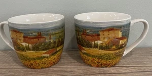 Porcelana italiana 2 Pimpinela Toscana 16 fl. Tazas Portmeirion Group Reino Unido OZ en muy buena condición - Imagen 1 de 7