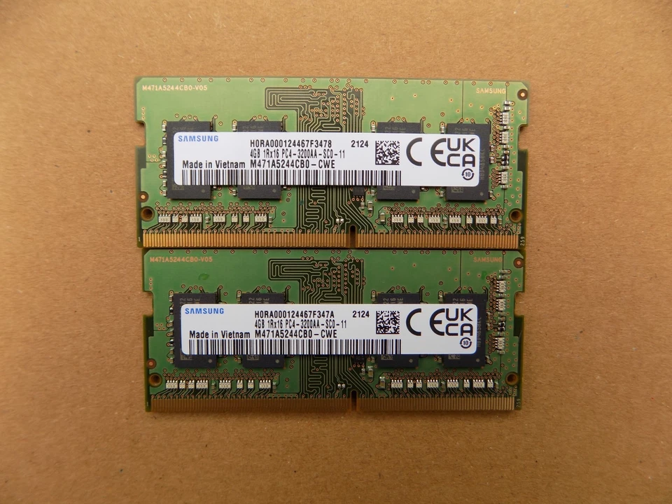 SAMSUNG DDR4 8GB (2x 4GB) 1Rx16 - M471A5244CB0 3200MHz Laptop Memory - Image 1 of 1