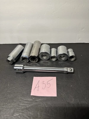 Craftsman 1/2" Drive 6 Piece 6 Pt Point SAE Socket Set Chrome & 1 Cobalt Brand - Image 1 of 4