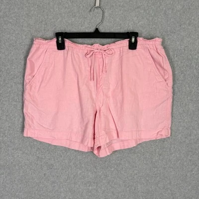 Льняные шорты Faded Glory 16 розовые с оборками эластичный пояс повседневный курортный круиз  - Изображение 1 из 4