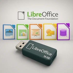 LibreOffice Suite Completa su USB KEY 16GB - PRONTA ALL'USO! Windows Mac Linux - Zdjęcie 1 z 4