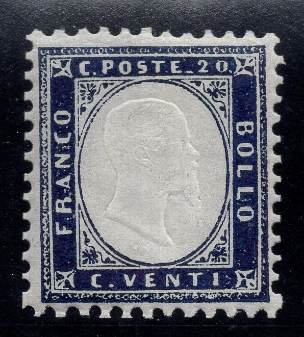 Vitt. Emanuele II. Cent. 20 Indigo No. 2 Well Centered - MNH - Image 1 of 1