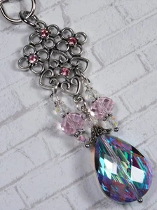 Chandelier Teardrop Glass Crystal Purse Charm Bag Clip Coquette Handmade New - Picture 1 of 4