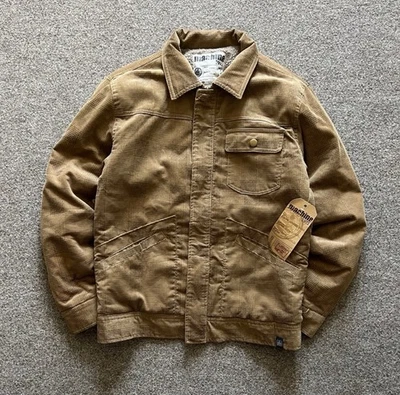 Y2K Sherpa Lined Corduroy Jacket Mens Small Grunge Streetwear Checkered Sunfaded - Image 1 of 4