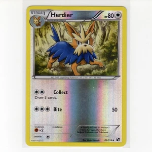 Pokémon TCG Herdier 82/114 BW Base Set Reverse Holo Uncommon Karte EN-LP 2011 - Bild 1 von 3