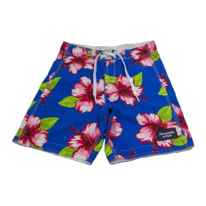 Abercrombie & Fitch Hibiscus Floral Print Mens Board Shorts Size LG Waist 36" - Picture 1 of 12
