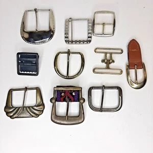 Gürtelschnalle Lot 10 Retro Militär Metall Messing Silber Ton Makramee MCM Stil Zum Selbermachen - Bild 1 von 6