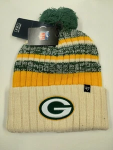 Green Bay Packers Tavern '47 Bündchen Strick Bommel Beanie Mütze Neu mit Etikett kostenloser Versand - Bild 1 von 3