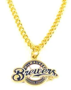 Milwaukee Brewers Logo Necklace - Gold collectible /souvenir - Picture 1 of 1