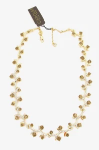 Collar CAROLEE Nueva York Tono Dorado Marrón Cristal Vid $125 Nuevo - Imagen 1 de 7
