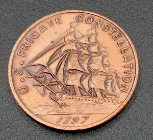 MÜNZE GEPRÄGT AUS TEILEN DER US-FREGATTENKONSTELLATION "1797" - Bild 1 von 3