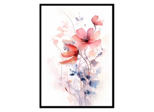 Hermoso póster impreso de arte de pared con flores decoración del hogar en tonos florales - Imagen 1 de 5