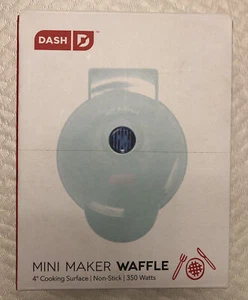 New Dash Mini Waffle Maker Aqua Non-stick Individual Size 4 Inch 350 watts - Picture 1 of 8