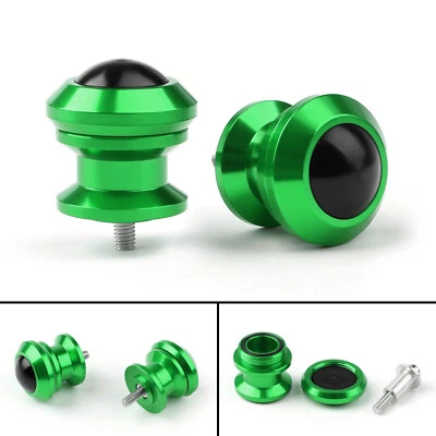 Pair 6mm Swingarm Sliders Spools For Yamaha MT01 MT09 YZF-R3 R1 MAX 530 Green UE Foto 1 de 4