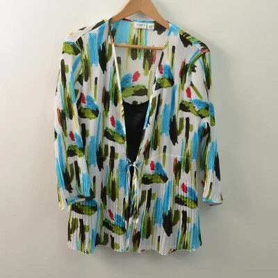 Cato Blouse Womens 18/20W 2X Polyester Multicolor Tie Pullover - Image 1 of 4