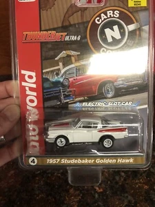 Auto World 1957 Studebaker Golden Hawk White Slot Racer Cars n Coffee (LOOK) - Picture 1 of 3