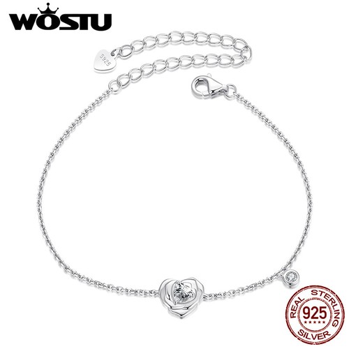 VALENTINO Bracciale Wostu unico argento sterling 925 cuore rosa zirconi donna ragazza regalo gioielli