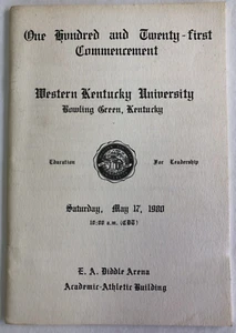 Western Kentucky University 121º Programa de Comienzo Sábado 17 de Mayo 1980 C1 - Imagen 1 de 3