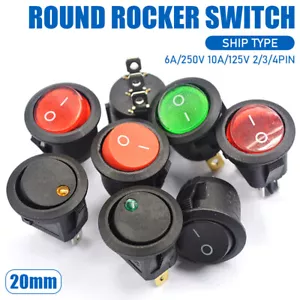Interruttore di commutazione rocker rotondo on/off 6 A/250 V 10 A/125 V pulsante interruttore di alimentazione LED - Foto 1 di 30