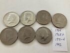 9 Kennedy Half Dollars,  Us Mint ,1964,1968,1971,1992,2001,,,Some Tarnish