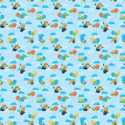 MINIONS ROLLO DE PAPEL DE ENVOLVER ENVOLTURA DE REGALO CUALQUIER OCASIÓN 30" X 5' NUEVO Foto 1 de 3