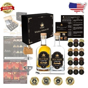 DIY Whiskey Infusion Kit with 8 Flavors & 4 Wood Chips | Unique Gift for Him - Picture 1 of 8