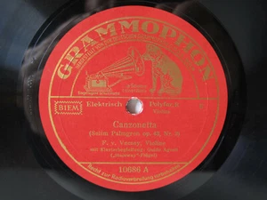 78rpm FRANZ VON VECSEY (Violin) plays SIBELIUS - Grammophon TOP COPY ! - Picture 1 of 2