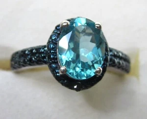 Paraiba Apatit Ring / Größe 4,75 / 925 Sterling Silber / 1,36 ct - Bild 1 von 5