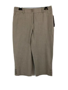 212 Collection NWT Womens Petite Size 6P Taupe Straight Leg Capri Pants  - Picture 1 of 2