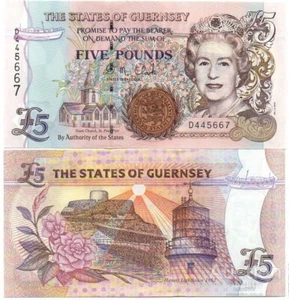 Guernsey - 5 Pfund 2008 (1996) UNC Pick 56c Schild. Clark Lemberg-Zp - Bild 1 von 1