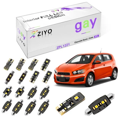 Kit de luces LED interiores blancas de lujo de 8 bombillas para Chevrolet Sonic / Aveo 2011-2020 Foto 1 de 4