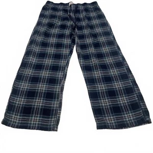 Merona Men's Size Large Blue Plaid Pajama Pants 34.5 x 28.5 Cotton - Picture 1 of 9