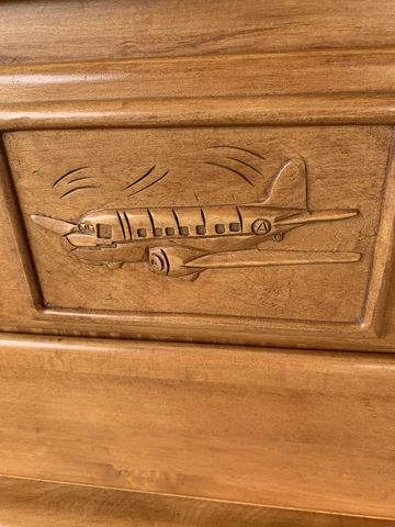 RARE Virginia House 4pc Airplane, DC-3 Bomber, bed frame, chest, dresser, mirror Cover