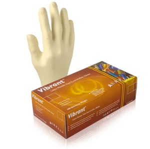 White Latex Exam Gloves, Large L, Aurelia Vibrant 5.5 mil (Case of 1000) - Picture 1 of 5