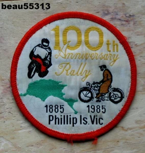 ⭐100th ANNIVERSARY RALLY 1985-1995 PHILLIPS ISLAND VICTORIA AUSTRALIA PATCH - Picture 1 of 1