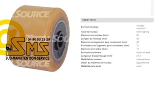 GALET ROUE STILL EXU H AC EXUH 85 60 61.5 17 mm PIECE GERBEUR ELECTRIQUE - Picture 1 of 2