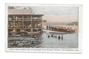 Strongs Pavillion Lake Pocotopaugh E. Hampton Conneticut Tinted Postcard - Picture 1 of 2