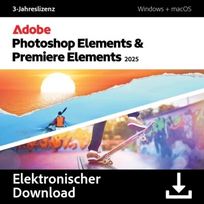 Adobe Photoshop Elements 2025 & Premiere Elements 2025 Vollversion 2 Win/Mac NEU - Bild 1 von 4