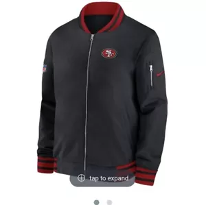 NIKE 49ERS COACHES BOMBER JACKET BLACK RED SIZE L NWT - Picture 1 of 3