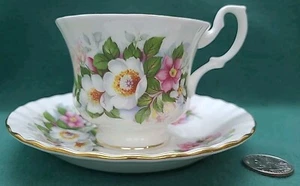 Teacup and Saucer Royal Albert Bone China  England Summertime Series 1978 Vtg - Picture 1 of 16