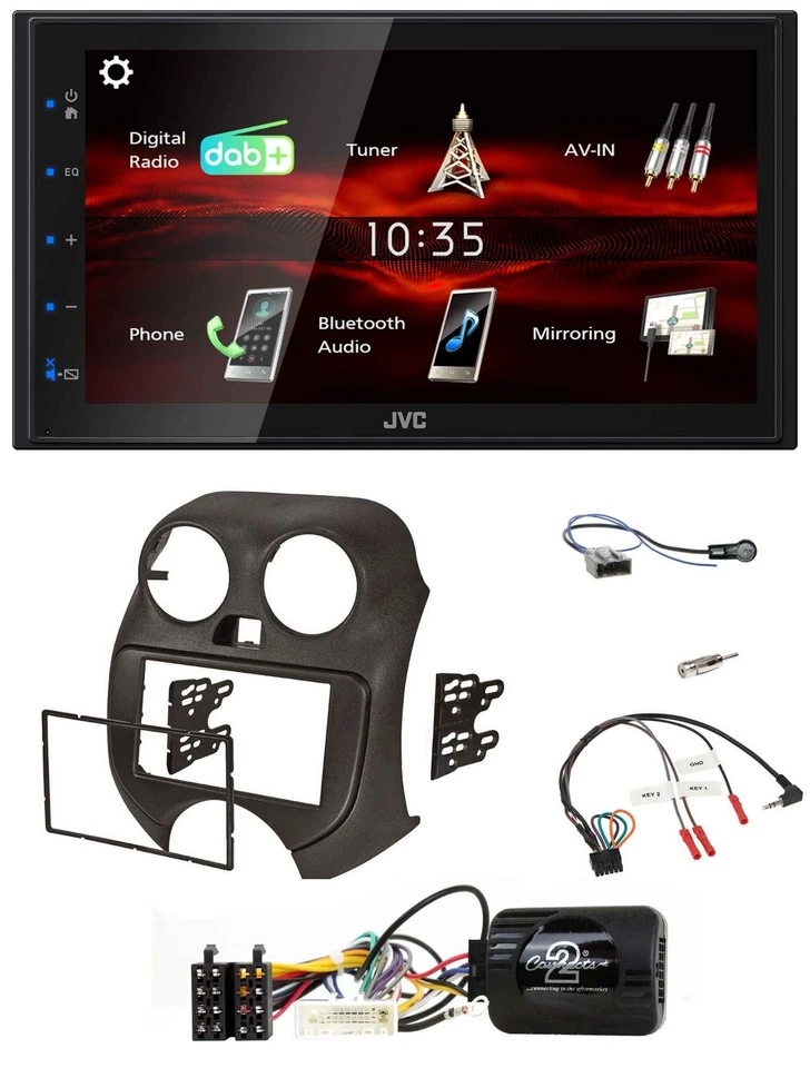 JVC USB Bluetooth Lenkrad DAB 2DIN Autoradio für Nissan Micra K13 ab 2010 - Bild 1 von 4