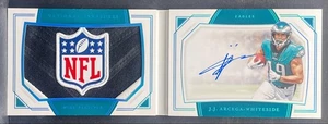 National Treasures JJ Arcega-Whiteside 2019 parche de novato automático RC NFL SHIELD 1/1 - Imagen 1 de 2