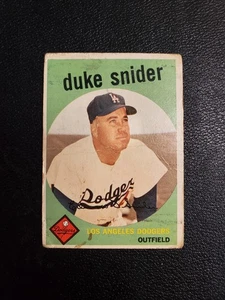 Topps Duke Snider #20 1959 - pliegue justo - Imagen 1 de 3