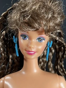 Vtg 1991 Totally Hair Brunette Barbie Doll No Clothes Very Clean - Bild 1 von 15