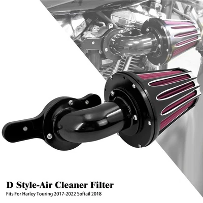 Cone Black Air Filter Red Intake For Harley Softail 2018-2025 Touring 2017-2025 - Image 1 of 4