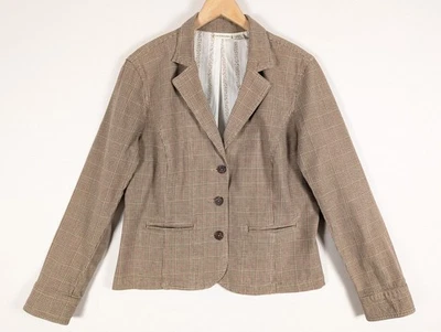 Blazer a Cuadros St Johns Bay Mujer Grande Marrón Rojo Algodón Chaqueta Corta Trabajo Clásico Foto 1 de 4