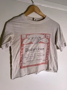 70’s 80’s Vintage Budweiser Beer Retro Indie Streetwear Crop Top Tee T-Shirt - Bild 1 von 9