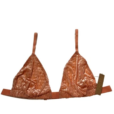 Bralette triángulo SKIMS terciopelo logotipo burnout melocotón XL Foto 1 de 4