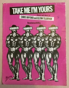 SQUEEZE- TAKE ME I'M YOURS...ORIGINAL SHEET MUSIC 1976. JOOLS HOLLAND - Picture 1 of 1